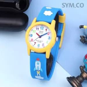 큐앤큐 VR99J-003Y 학습에 좋은 스카이 로켓 캐릭터 어린이 아동 우레탄 시계 d