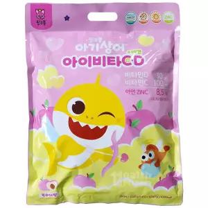 핑크퐁 아기상어 아이비타C·D +아연 1000정(복숭아맛)/키즈비타민/유아캐릭터캔디
