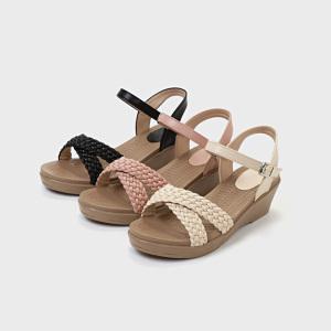 테르지 메쉬 통굽 웨지힐 샌들 여름 여성샌들 5cm