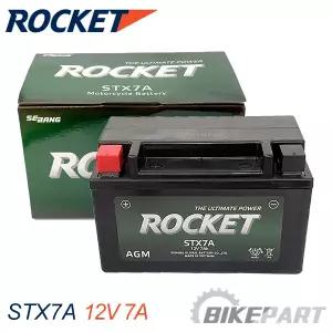 [로케트][STX7A] JET-14ㆍ시티플러스ㆍ비버ㆍ미라쥬125ㆍ엑시브 밧데리(12V 7A)