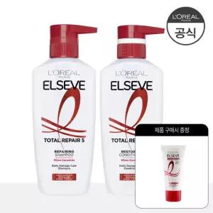 [로레알] [2종] 토탈리페어5 샴푸 + 토탈리페어5 컨디셔너(+증정 헤어팩 50ml)
