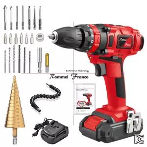 롬멜프랑코 Active The Plus  충전식 무선 해머 전동드릴 & 드라이버 가정용 공구세트