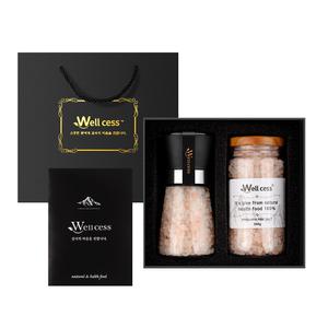 웰세스 WG-201 히말라야 핑크솔트 그라인더 소금 선물세트 결혼 돌잔치 장례 조문 명절 추석 답례품 기념품 창립기념 단체 회사 선물세트