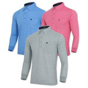 꽃중년 여름 카라티셔츠 기능성 긴팔 스판 쿨맥스 기본 무지 상의 중년 아빠옷 냉감 쿨론 얇은 땀흡수