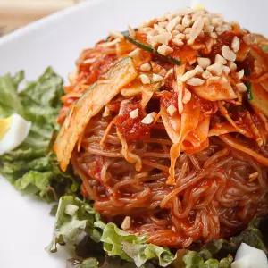 장인의 정통 메밀 비빔막국수 6인분 세트 (생메밀면+비빔소스6봉)