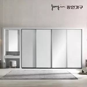 장인가구 단테 스탠다드 미러 화장대 파우더 슬라이딩 붙박이장 270cm