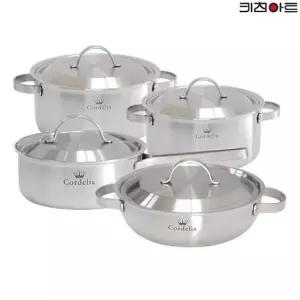 키친아트 코델리아 IH통5중 304스텐 냄비세트 4종A 양16+편18+양20+전24