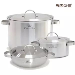 키친아트 코델리아 IH통5중 304스텐 냄비세트 3종H 양20+전24+곰28