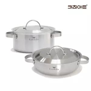 키친아트 코델리아 IH통5중 304스텐 냄비세트 2종M 양20+전24