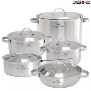 키친아트 코델리아 IH통5중 304스텐 냄비세트 5종A 편18+양16+20+전24+곰28