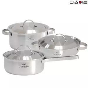 키친아트 코델리아 IH통5중 304스텐 냄비세트 3종B 편18+양20+전24