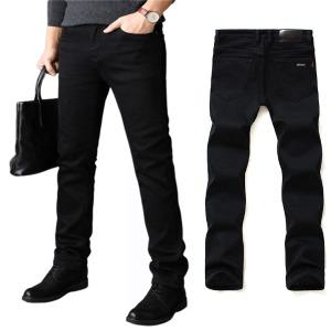 봄 가을 진블랙 슬림한 스키니핏 청바지 스판 작업복