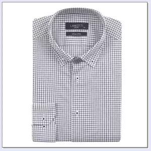 [란체티](김해점) 남성 잔체크 더블버튼 카라 슬림핏 긴소매 와이셔츠 LWS5208BA 외1