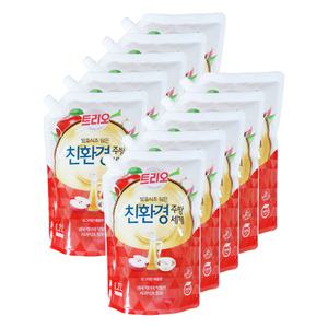 애경 트리오 발효식초 담은 친환경 주방세제 애플향 1.2L 10개 설거지