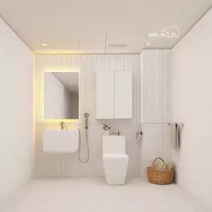 [DAELIM]대림바스 코지스퀘어 LED사각거울 욕실장 소형욕실 리모델링