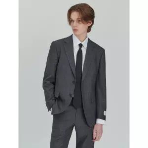 [로가디스] [로가디스] FABIO 브러쉬드 울 체크 루즈 핏 수트 재킷  그레이 (RX4801N063) (RX4801N063)