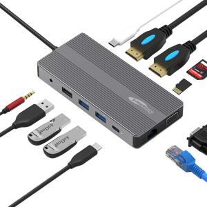 애니포트 AP-TC121HDL 12포트 C타입 맥북 삼성 덱스 미러링 USB 허브 도킹스테이션 멀티어댑터 허브