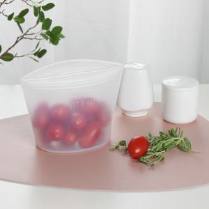 마시 스탠딩 실리콘 푸드백 다회용 지퍼백 500ml 2종 세트