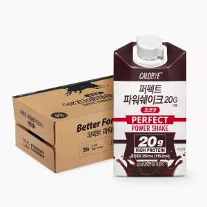 칼로바이 퍼펙트 파워쉐이크 20G 초코맛 프로틴 음료 마시는 단백질 드링크 250ml x 24개입