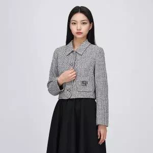 [케네스레이디](센텀시티점)[BYLYNN] 하운드체크 자수 숏 자켓 EWJKPC0300