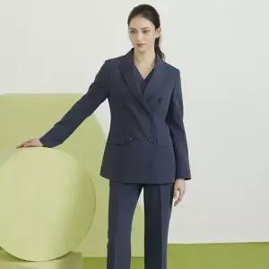 후스타일 더블버튼 에센셜 셋업 3종세트_네이비