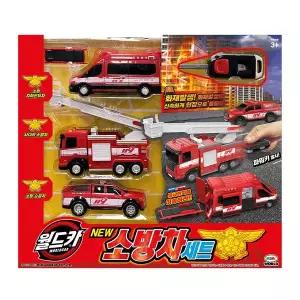 월드카 뉴소방차 세트 파워키 사다리차 지휘본부차 순찰차 미니카 자동차 작동완구 선물