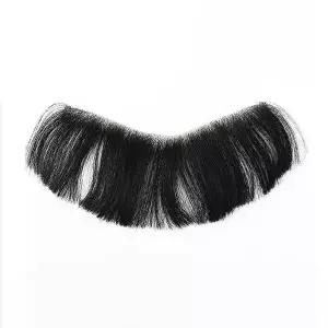 붙이는 남자 앞머리가발 앞머리 인모 부분가발 헤어뽕-WFHFK6H