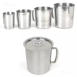 뚜껑포함 3L 사용가능 대용량 홈베이킹 인덕션 스텐 1L 비커 계량컵 이유식 5L 2L 눈금컵