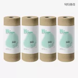 닥터퓨리 도톰한 일회용 수세미 60매 x 4입 대형 (다크그린,딥그레이,베이지)