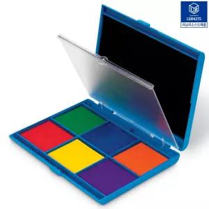 러닝리소스 도장잉크패드 7색 스탬프 패드 도장찍기 색깔학습 인지 수업용 미술놀이 어린이