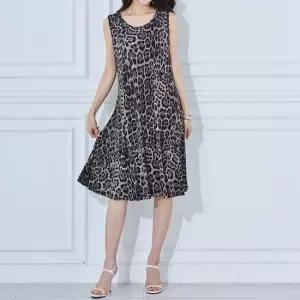 까르죠아 어흥 호피 블랙 원피스 빅사이즈 스판 나시 민소매