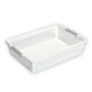 창신 화이트 라이프 바스켓 바구니 6호/수납 멀티 서랍 교구 정리 함 다용도 사무용 사각 선반 팬트리 학교