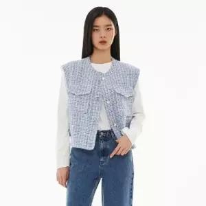 뒤밴딩 트위드 니트 베스트 AP1WV260