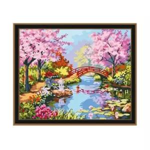 DIY 명화그리기 페인팅 봄색의 시냇가 40X50 /DIY유화/나만의그림/명화색칠하기/명화유화DIY/취미생활용/미