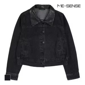 [미센스] 가죽카라 배색 데님 자켓_MB49DJM201Z