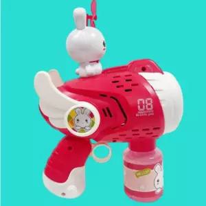 토끼 자동 버블건 연발 비누 방울총 비누 방울