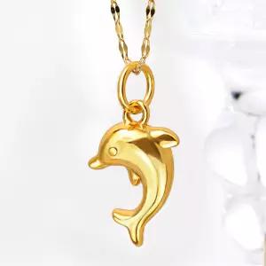 순금 24K 목걸이 여성 데일리 벨라돌핀 행운의 돌고래 목걸이 여자친구 선물(14K/18K 체인)