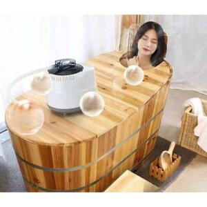 편백나무 욕조 히노끼 오크 1인용 간이 펜션 반신욕기
