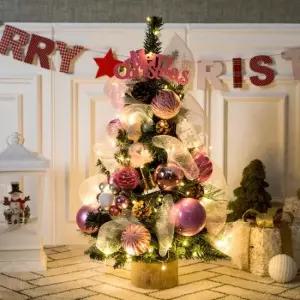 플라워트리 크리스마스 미니트리 LED 오베로 엔젤 핑크 75cm 장식