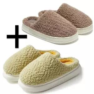 하나 더 따뜻한 소보로 털슬리퍼 겨울철 털실내화 거실화 사무실 여학교 털슬리퍼