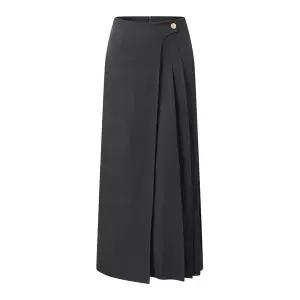 [하프클럽/미니멈 에브리데이]버튼 플리츠 랩 롱 스커트 (EB3WH003D)