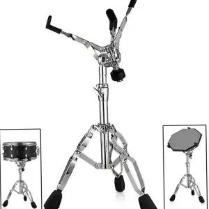 드럼 연습 패드 스탠드 휴대용 연습용 거치대 스네어 드럼 스탠드 25mm 삼발이 악기 드럼톰 미끄럼 크롬