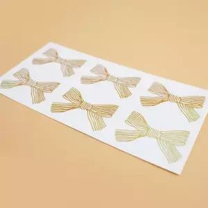 (선물상자)금박 리본 스티커 1장 6Px10