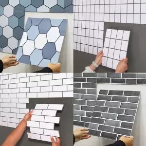 모자 스티커 타일 타일 DIY 주방 데 3D 벽 입체 붙이는 5초 오염방지 싹뜯고 이크타일
