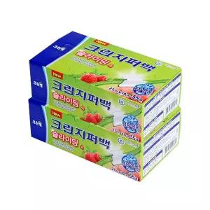 1+1 크린랩 대용량 슬라이딩 지퍼백 21x19 (소) 55매 (총110매)