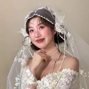 90년대 복고풍 웨딩베일 빈티지 면사포 헤어장식 레트로 웨딩촬영 소품