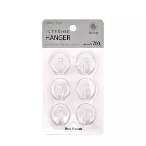 AndHouse 투명 클리어 타원행거(6P) 후크 고리 걸이 벽걸이 벽면고리 벽면행거