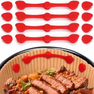 에어프라이어 자석 양피지 라이너용 실리콘 버클 고온 저항성 액세서리 가열 요소나 음식 덮기로부터 종이