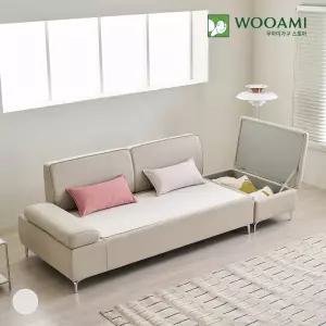 우아미가구 서온 3인용 가죽 황토볼 온열 온도조절 흙소파