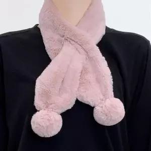 포근한 밍크 볼 머플러 목도리